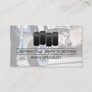 Tire and Wheel Service Man working on Tires Business Card