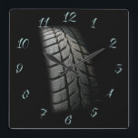 Tire centre  square wall clock<br><div class="desc">Tire clock for tire centre</div>