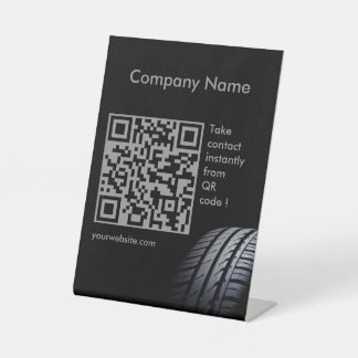Tire mounting and balancing business card pedestal sign
