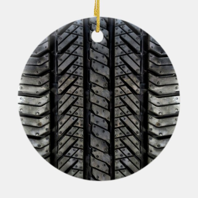 Tire Rubber Automotive Texture Decor Ceramic Ornament (Back)