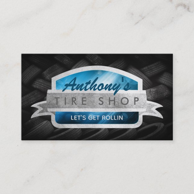 Tire Shop Slogans Business Cards (Front)