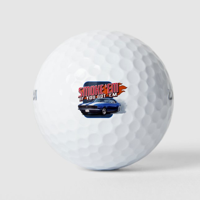 Tire Smoke Camaro Golf Balls (Front)