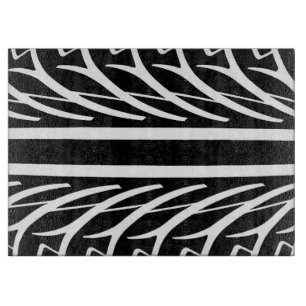 Tire Texture Abstract Pattern in Black and White Cutting Board