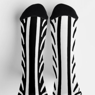 Tire Texture Abstract Pattern in Black and White  Socks