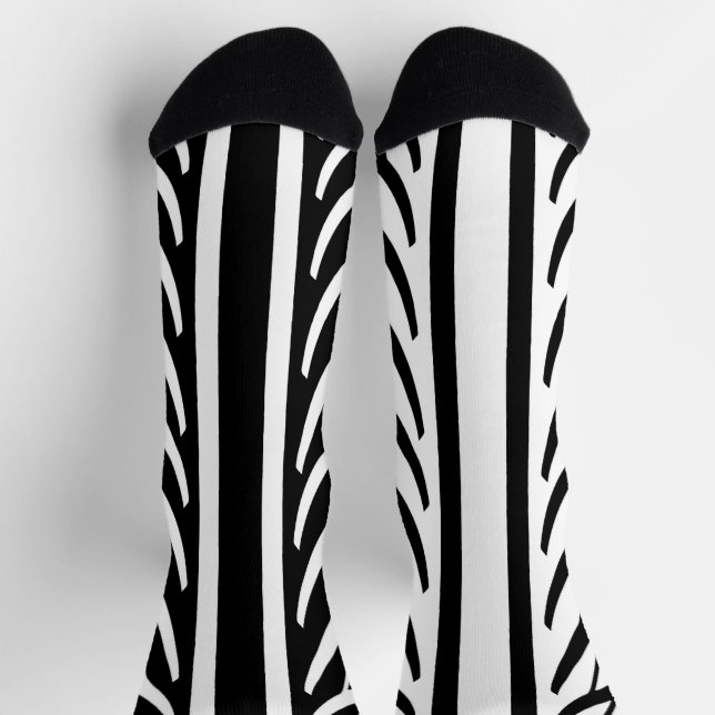 Tire Texture Abstract Pattern in Black and White  Socks (Top)