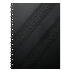 Tire Tracks on Asphalt Grunge Texture – Industrial Notebook