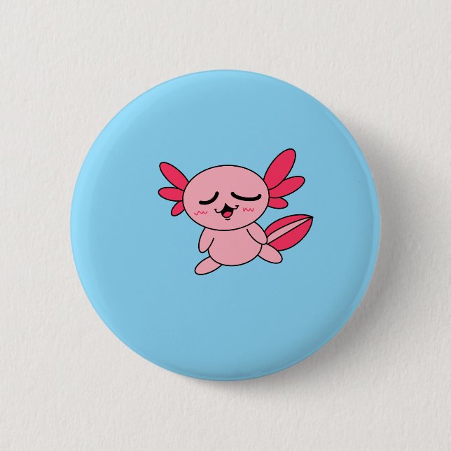 Tired Axolotl Button (Front)