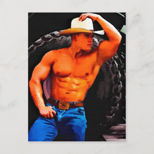 Tired Cowboy Postcard