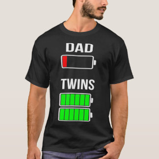 Tired Dad Low Battery Twins Full Charge aunt gifts T-Shirt