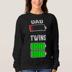Tired Dad Low Battery Twins Full Charge Family Mat Sweatshirt