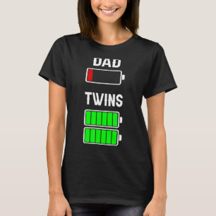 Tired Dad Low Battery Twins Full Charge Family Mat T-Shirt