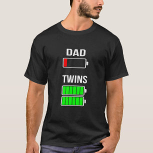 Tired Dad Low battery Twins Full Charge funny gift T-Shirt