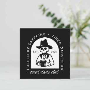 Tired dads club custom funny coffee lover new dad holiday card