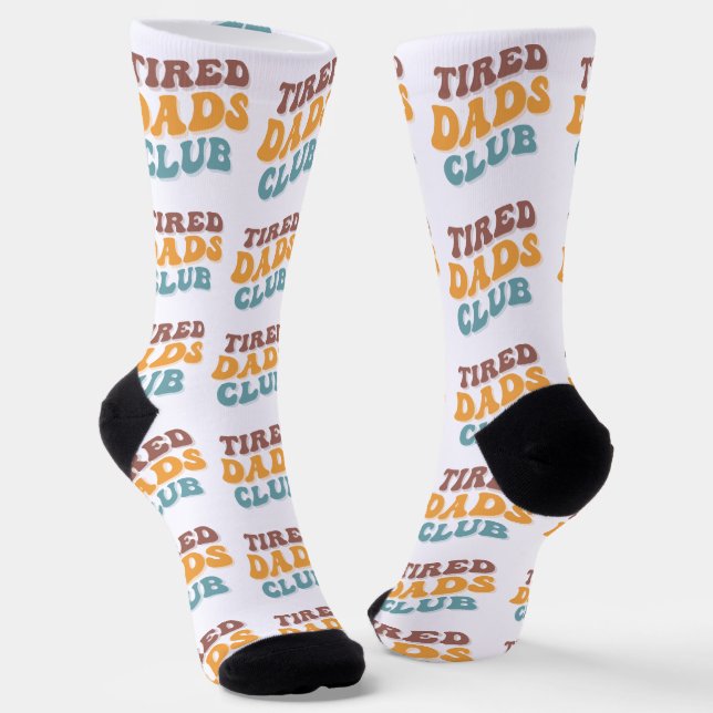 Tired Dads Club Funny Socks (Angled)