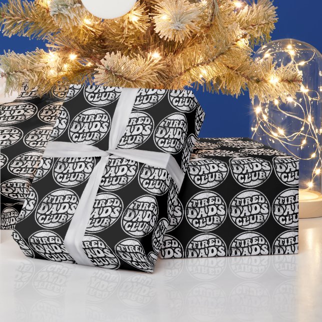 Tired Dads Club Funny Wrapping Paper (Holidays)