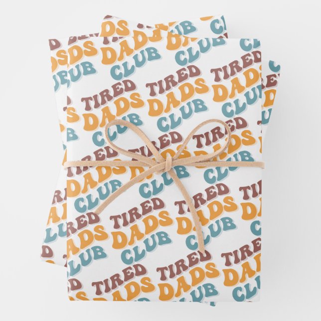 Tired Dads Club Funny Wrapping Paper Sheet (In situ)