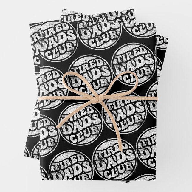 Tired Dads Club Funny Wrapping Paper Sheet (In situ)