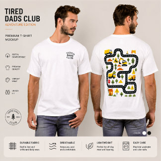 Tired Dads Club T-shirt, Car Racing Track T-Shirt