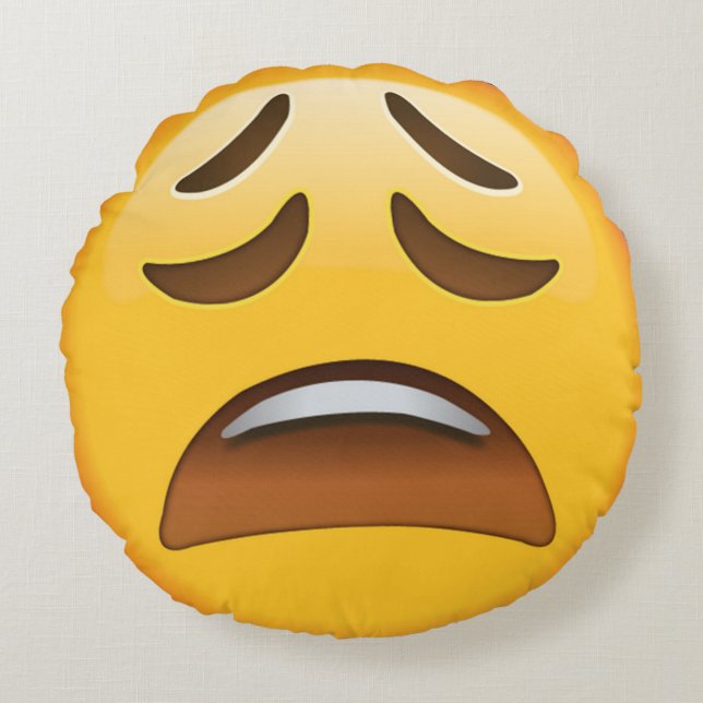 Tired Emoji Round Cushion (Front)