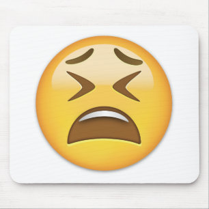 Tired Face Emoji Mouse Pad