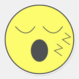 Tired Face Emoticon Mood Classic Round Sticker