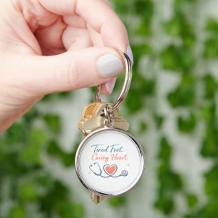 Tired Feet Caring Heart – Nurse Appreciation Desig Key Ring