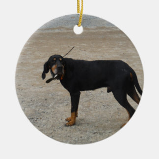 Tired Hunting Dog Ceramic Tree Decoration