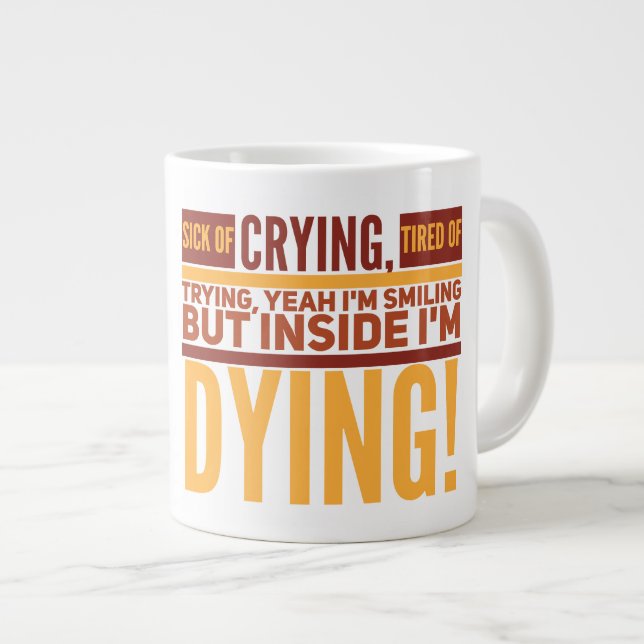 Tired  Jumbo Mug (Front Right)