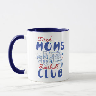 Tired Moms Baseball Club Retro Game Day Mug