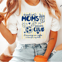 Tired Moms Soccer Club Custom Text Yellow Striped
