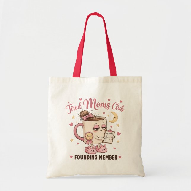 Tired Mum Loading Please Insert Coffee Funny Mum Tote Bag (Front)