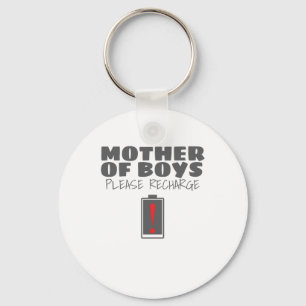 Tired Mum Mother of Boys Please Recharge Gift Key Ring
