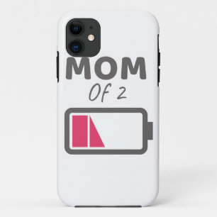 Tired Mum Mum of 2 Mum of 2 Boys Mothers Day iPhone 11 Case