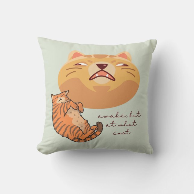 Tired Orange Cat Cushion (Front)