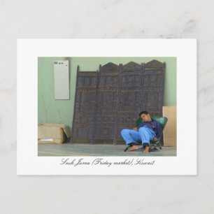 Tired out worker at Souk Juma, Kuwait Postcard