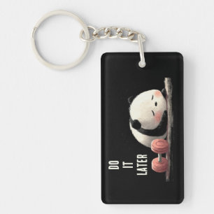 Tired Panda Gym – Cute Funny Workout Art Key Ring