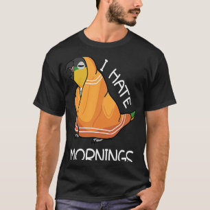 Tired Parrot Hates Mornings I Black headed Caique T-Shirt