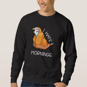Tired Parrot Hates Mornings I White Budgie Budgeri Sweatshirt