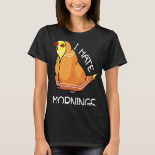 Tired Parrot Hates Mornings I Yellow Indian Ringne T-Shirt