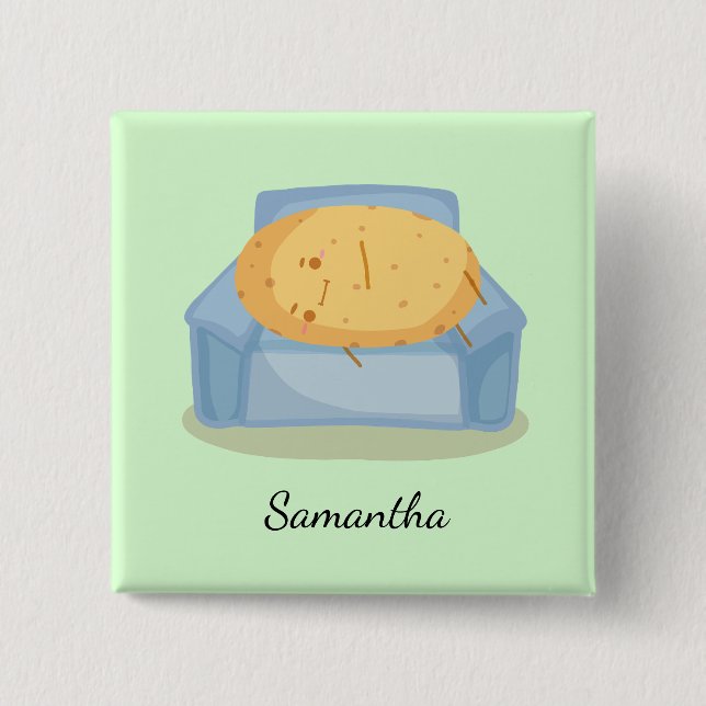 Tired Potato 15 Cm Square Badge (Front)