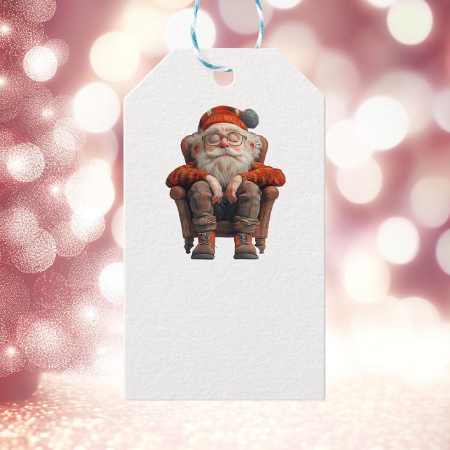 Tired Santa 2 White Gift Tag (Creator Uploaded)