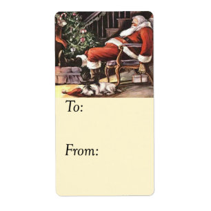 Tired Santa Gift Tag