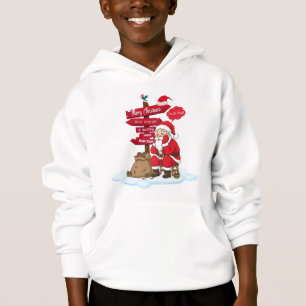Tired Santa Kids Cozy Christmas Pullover Hoodie