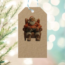 Tired Santa Kraft Gift Tag
