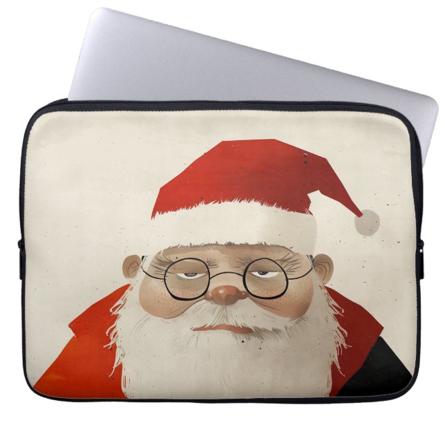 Tired Santa Laptop Sleeve (Front)