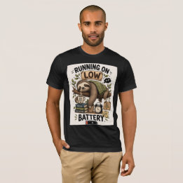 Tired Sloth Energy Loading Slow Life Cosy Animal T-Shirt