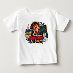 Tired Student Monday Again Humour Baby T-Shirt