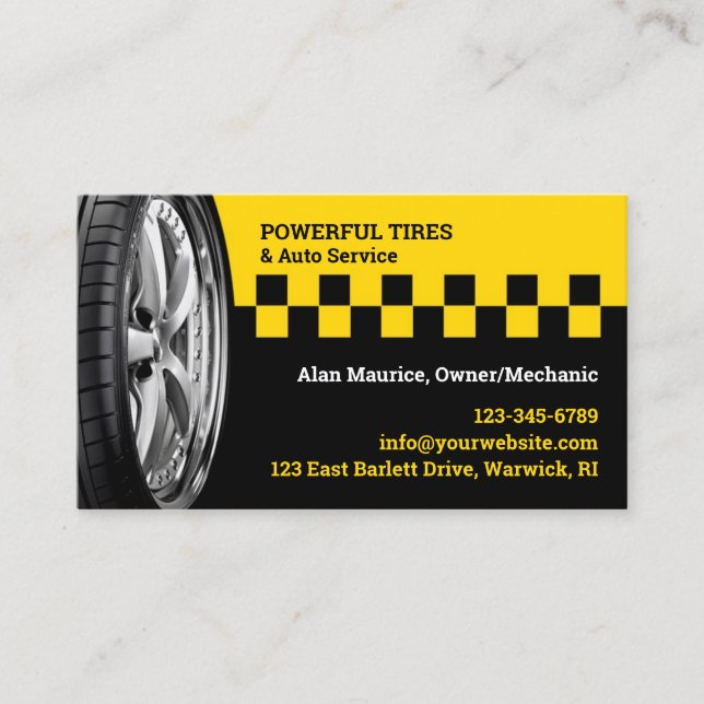 Tires Auto Repair Business Card (Front)