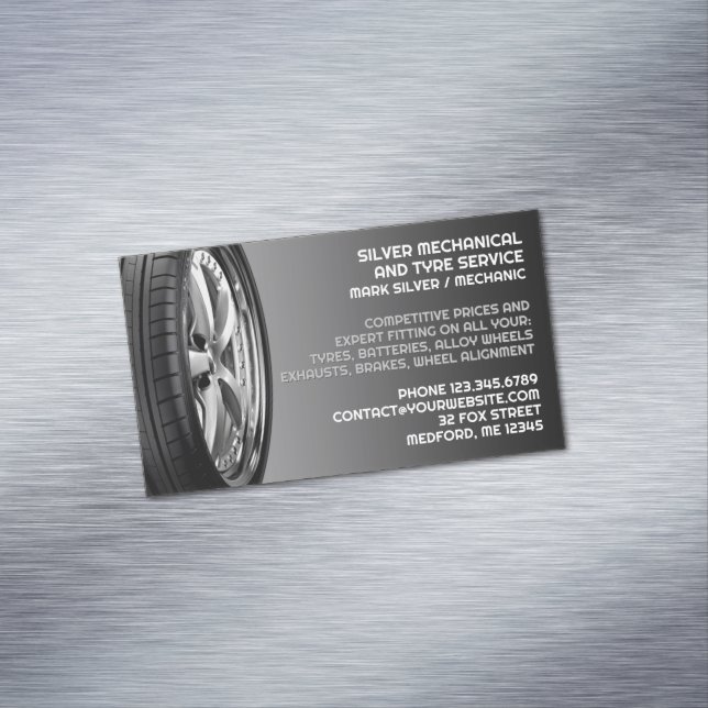 Tires Auto Repair Magnetic Business Card (In Situ)