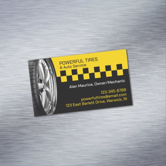 Tires Auto Repair Magnetic Business Card (In Situ)